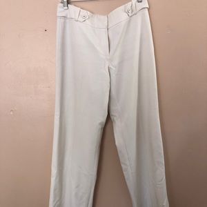 White Wide-Leg Dress Pants